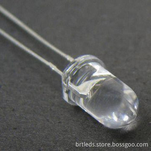 LED Lamp, 8mm Round Amber Emitting with Water Clear Lens and 605nm Wavelength